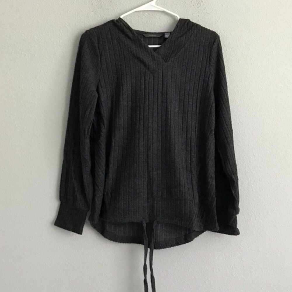 AnyBody Plush Rib Hoodie - Black (Sz XXS) a463481